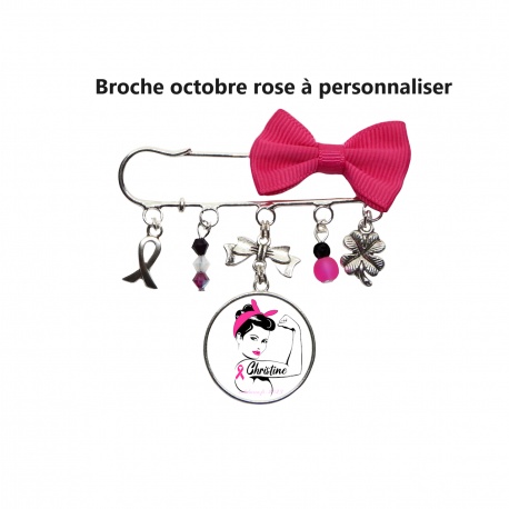 Broche Octobre rose à personnaliser