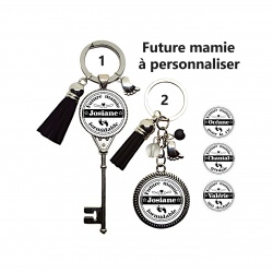 Porte clés future mamie formidable, qui déchire, géniale, pour la vie à personnaliser