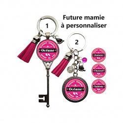 Porte clés future mamie formidable, qui déchire, géniale, pour la vie à personnaliser