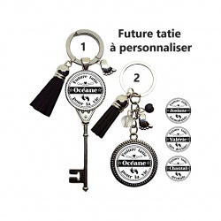 Porte clés future tatie formidable, qui déchire, géniale, pour la vie à personnaliser