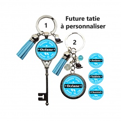 Porte clés future tatie formidable, qui déchire, géniale, pour la vie à personnaliser