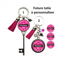 Porte clés future tatie formidable, qui déchire, géniale, pour la vie à personnaliser
