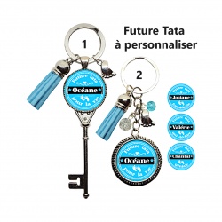 Porte clés future tata formidable, qui déchire, géniale, pour la vie à personnaliser