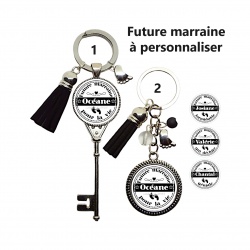 Porte clés future marraine formidable, qui déchire, géniale, pour la vie à personnaliser
