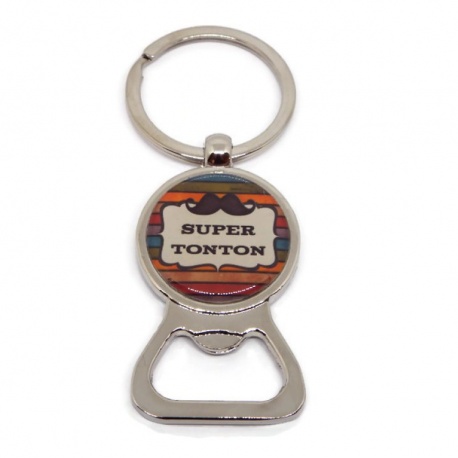 Porte clés décapsuleur "Super tonton"