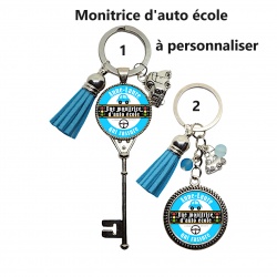 Porte clés Monitrice d'auto école qui rassure à personnaliser