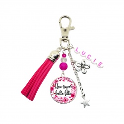 Porte clés ou bijou de sac "Une super belle-fille" personnalisable