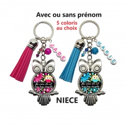 Porte clés "Ma nièce elle est trop trop chouette" personnalisable ou non