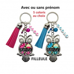 Porte clés "Ma filleule elle est trop trop chouette" personnalisable ou non