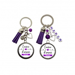 Porte clés "Cousine d'amour forever" personnalisable