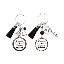 Porte clés "Marraine d'amour forever" personnalisable