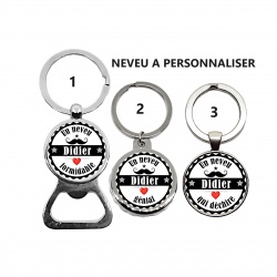 Porte clés décapsuleur Neveu à personnaliser