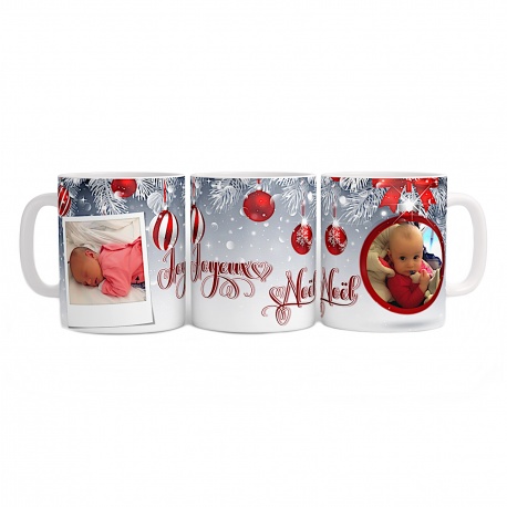 Mug céramique Joyeux Noël personnalisable avec votre photo