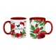 Mug Coquelicot en céramique personnalisable, intérieur et anse couleur rouge, noir ou blanc