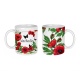 Mug Coquelicot en céramique personnalisable, intérieur et anse couleur rouge, noir ou blanc