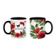 Mug Coquelicot en céramique personnalisable, intérieur et anse couleur rouge, noir ou blanc