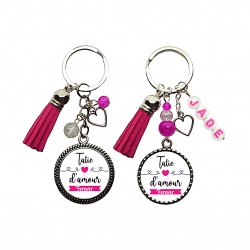 Porte clés "Tatie d'amour forever" personnalisable