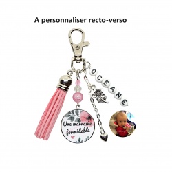 Porte clés "Une marraine formidable" personnalisable recto-verso