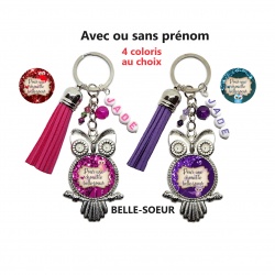 Porte clés pour une chouette belle-soeur personnalisable