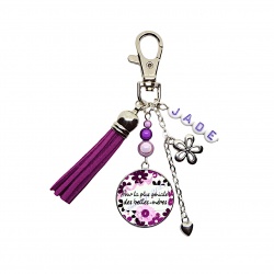 Porte clés ou bijou de sac "Pour la plus géniale des belles-mères" personnalisable