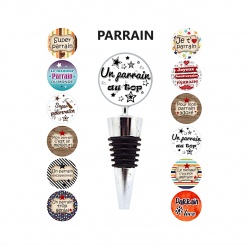 Bouchon de bouteille parrain, 12 modèles au choix