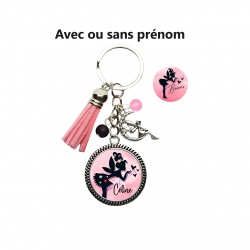 Porte clés ou bijou de sac fée personnalisé