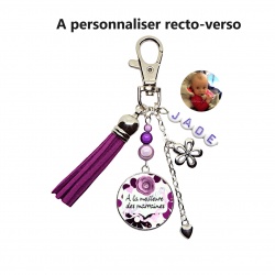Porte clés "A la meilleure des marraines" personnalisable recto verso