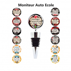 Bouchon de bouteille Moniteur d'Auto-Ecole, 12 modèles au choix