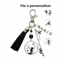 Porte clés ou bijou de sac fée personnalisé