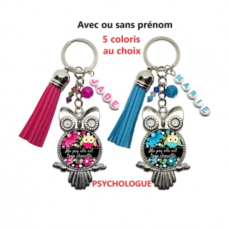 Porte clés "Ma psy elle est trop chouette" personnalisable