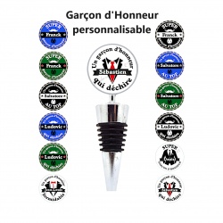 Bouchon de bouteille garçon d'honneur personnalisé, 12 modèles au choix