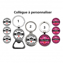 Porte clés, décapsuleur collègue personnalisable