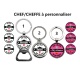 Porte clés, décapsuleur chef, cheffe personnalisable
