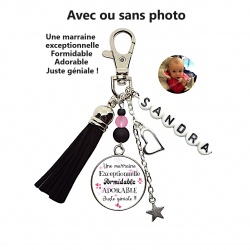 Porte clés ou bijou de sac Une marraine exceptionnelle, formidable, adorable juste géniale personnalisable