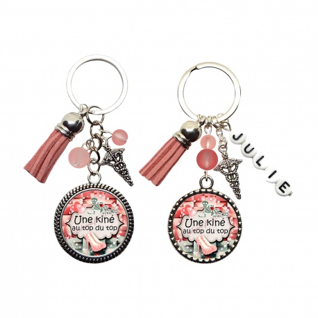 Porte clés "Une kiné au top du top" personnalisable