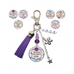 Porte-clés ou bijou de sac kiné, personnalisable, 6 modèles au choix