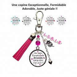 Porte clés, bijou de sac, Une copine exceptionnelle, formidable, adorable, juste géniale !! personnalisable