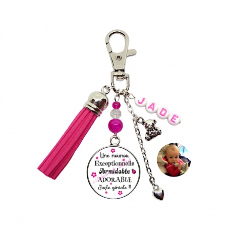 Porte clés ou bijou de sac Une nounou exceptionnelle, formidable, adorable juste géniale personnalisable
