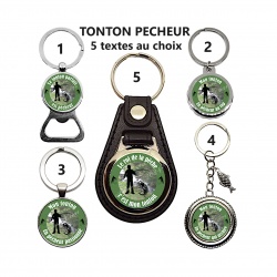 Porte clés, décapsuleur TONTON PECHEUR, texte au choix