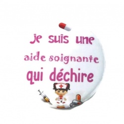 Miroir de poche ou miroir de sac "Je suis une aide soignante qui déchire"