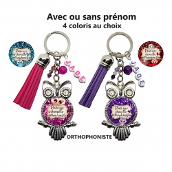 Porte clés "Pour une chouette orthophoniste" personnalisable