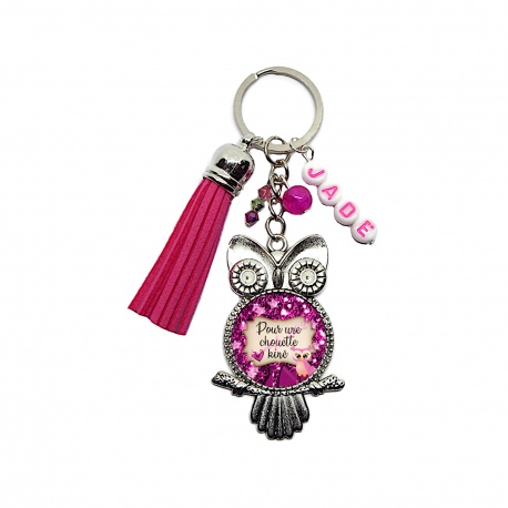 Porte clés "Pour une chouette kiné" personnalisable