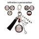 Porte-clés ou bijou de sac infirmière personnalisé