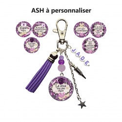Porte-clés ou bijou de sac  ASH personnalisable