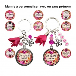 Porte clés mamie personnalisable ou non au prénom de votre choix