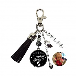 Porte clés Et si je t'appelais mamie ? personnalisable recto-verso