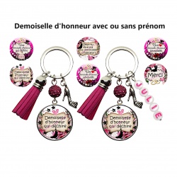 Porte clés demoiselle d'honneur personnalisable ou non au prénom de votre choix