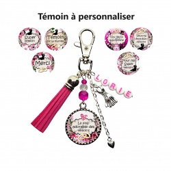 Porte clés témoin à personnaliser au prénom de votre choix