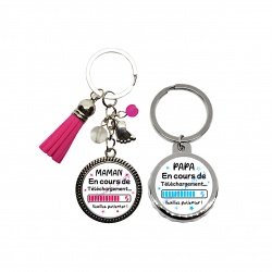 Porte clés et décapsuleur duo Future maman et Futur papa