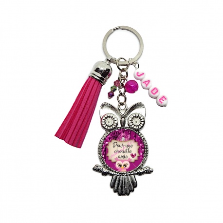 Porte clés "Pour une chouette amie" personnalisable